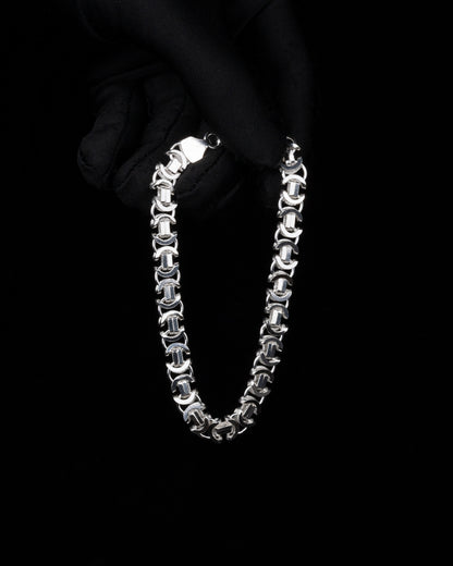 Flat Byzantine Armband 8mm - 925 Silver - Kejsar