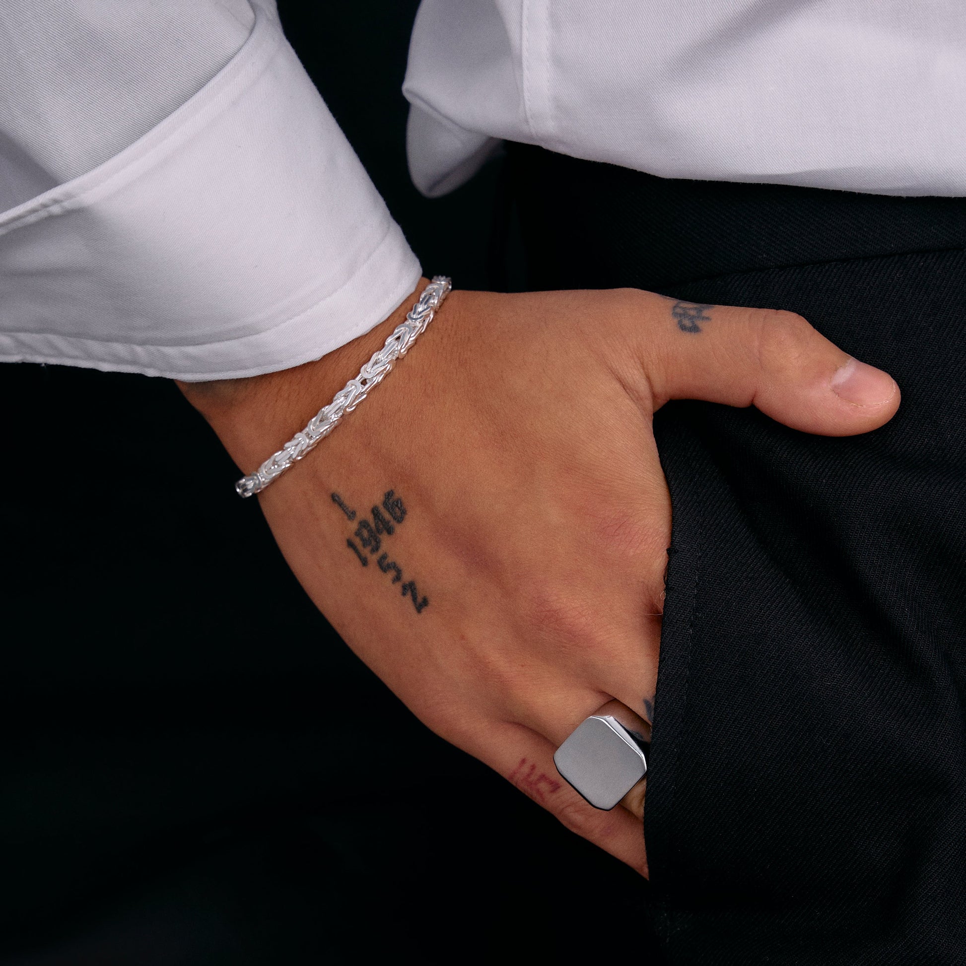 Kejsarlänk Armband 4.5mm - 925 Silver - Kejsar