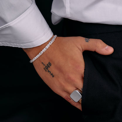 Kejsarlänk Armband 4.5mm - 925 Silver - Kejsar