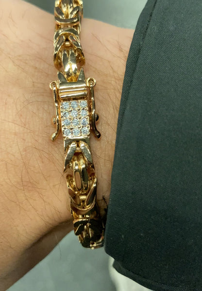 Byzantine Bracelet 6mm - 18K Gold Plated