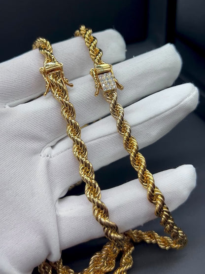 Rope Chain Necklace 8mm - 18K Gold Plated