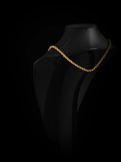 Rope Chain Necklace 4mm - 18K Gold Plated