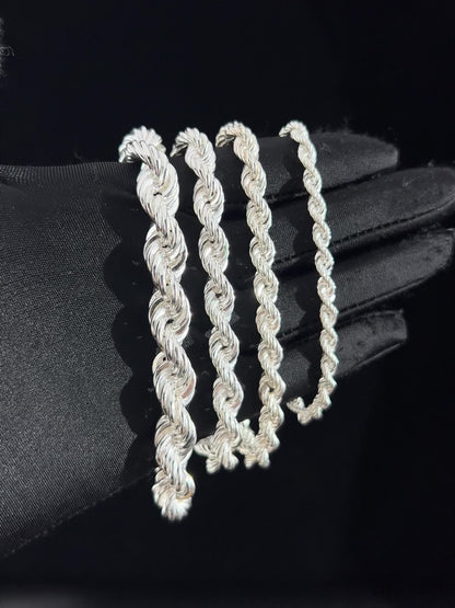 Rope Chain Bracelet 10mm - 925 Silver