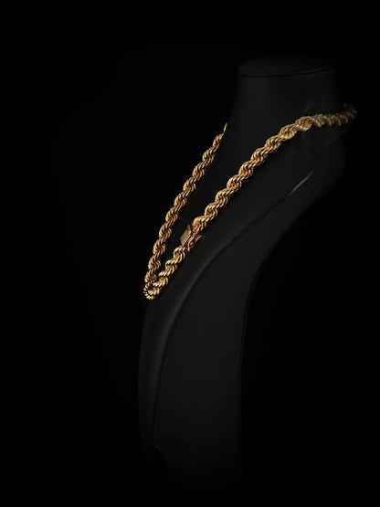 Rope Chain Necklace 10mm - 18K Gold Plated